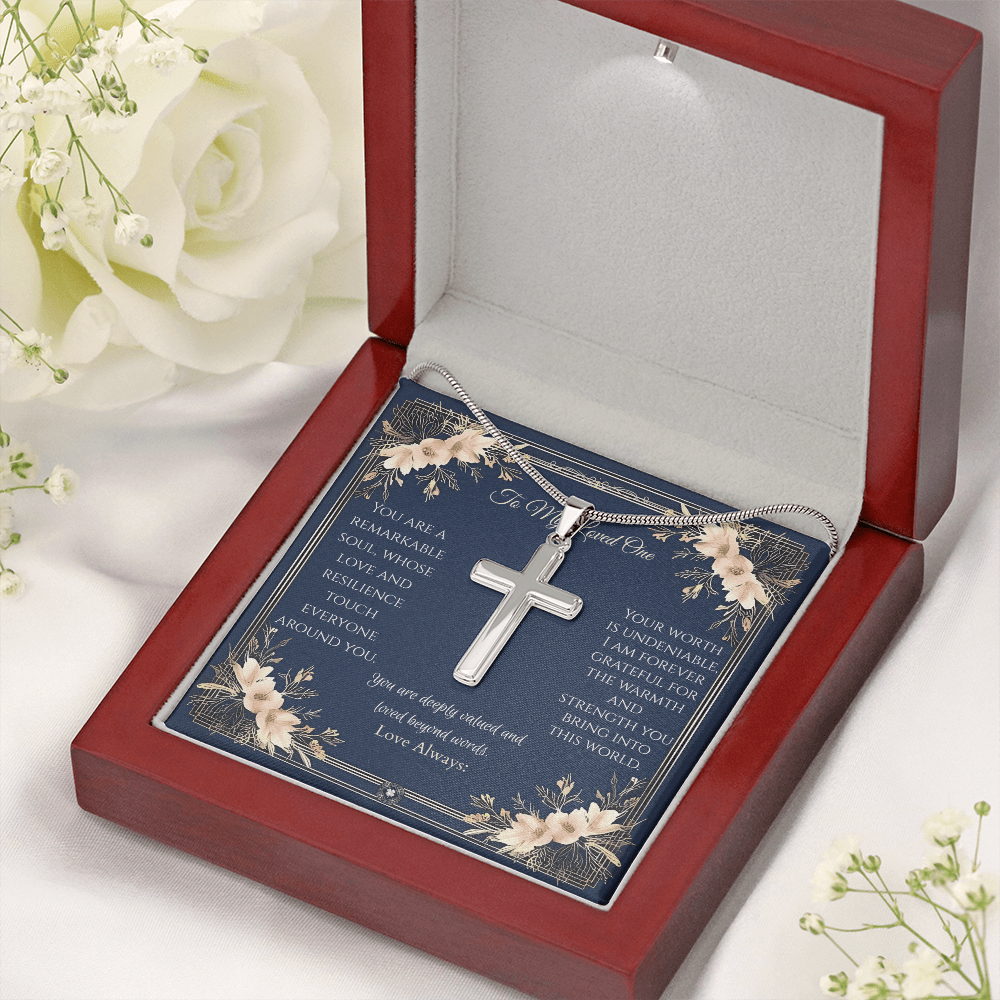 Artisan Cross Necklace: Princess Jewelry Mahogany Style Luxury Box with LED The Silver Clover & Co.