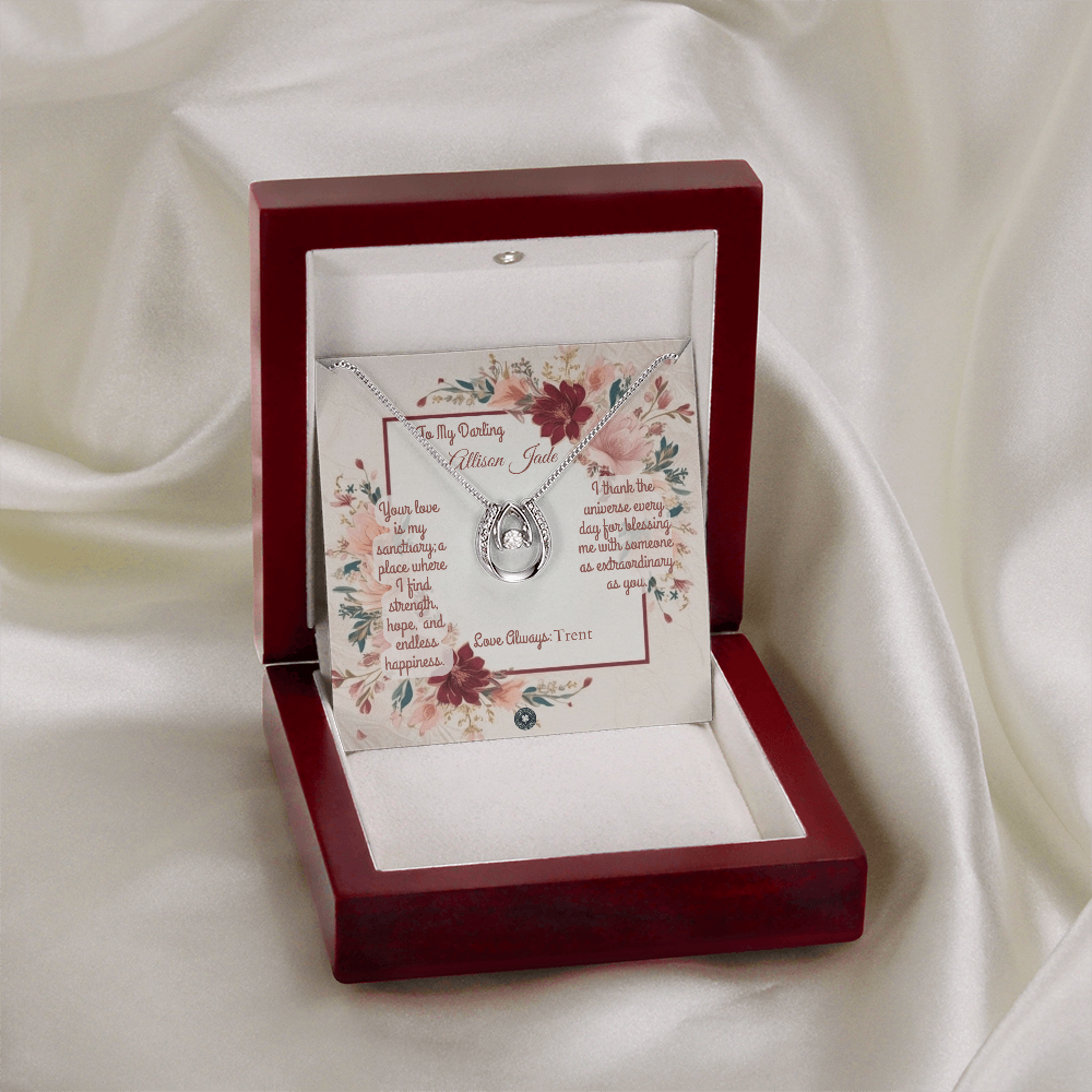 Lucky In Love Necklace: Darling