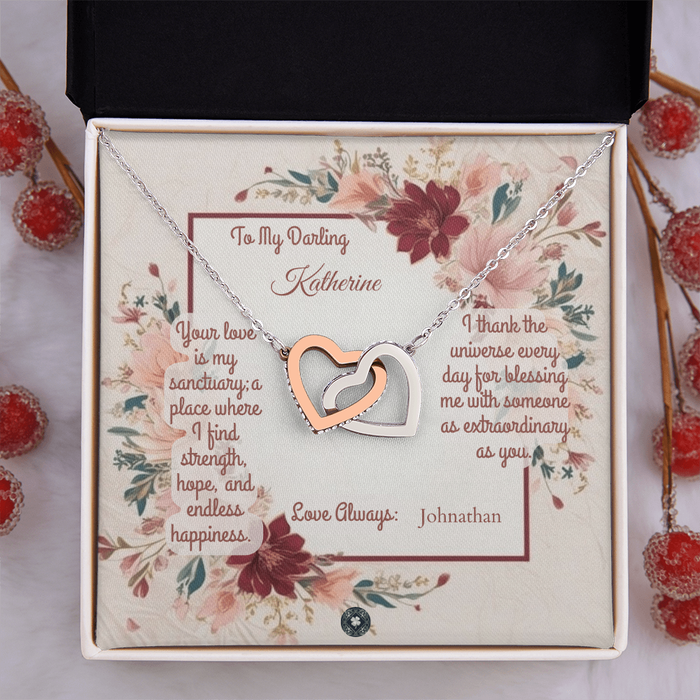 Interlocking Hearts Necklace: Darling