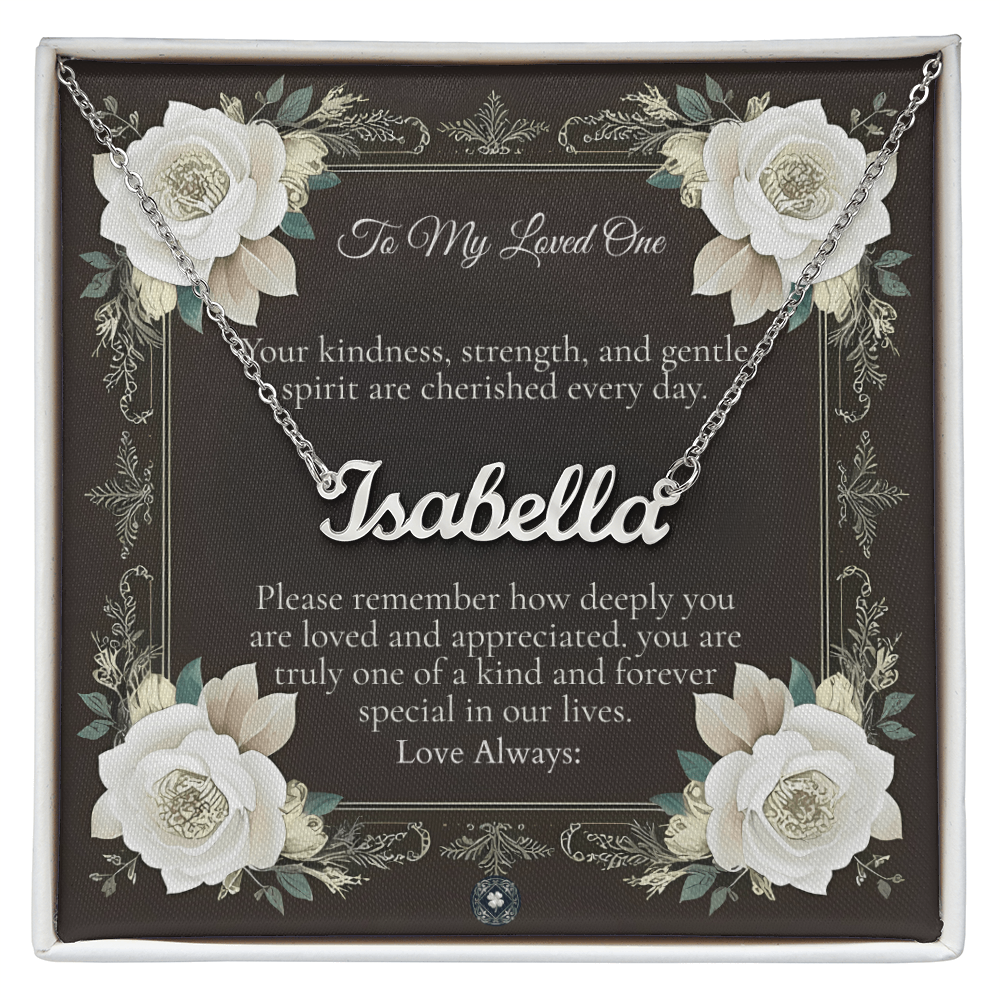 Horizontal Name Necklace: Angel