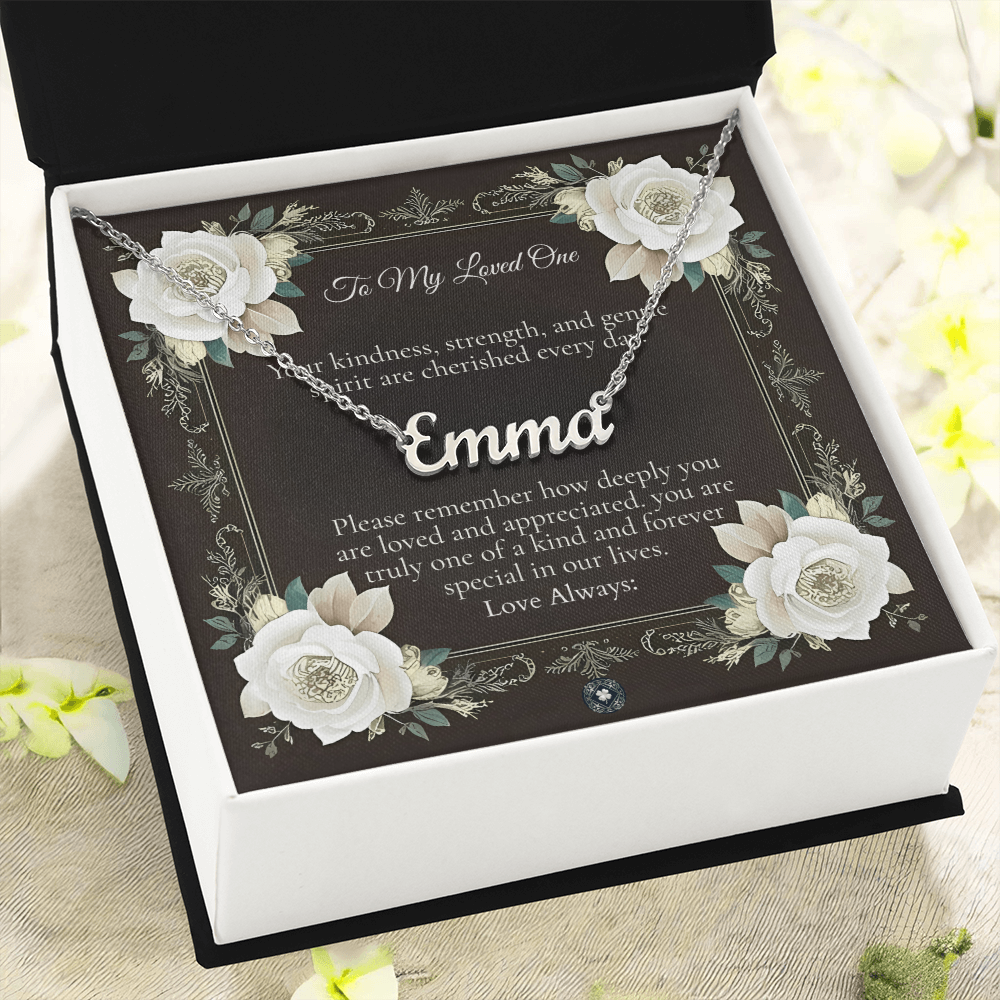Horizontal Name Necklace: Angel