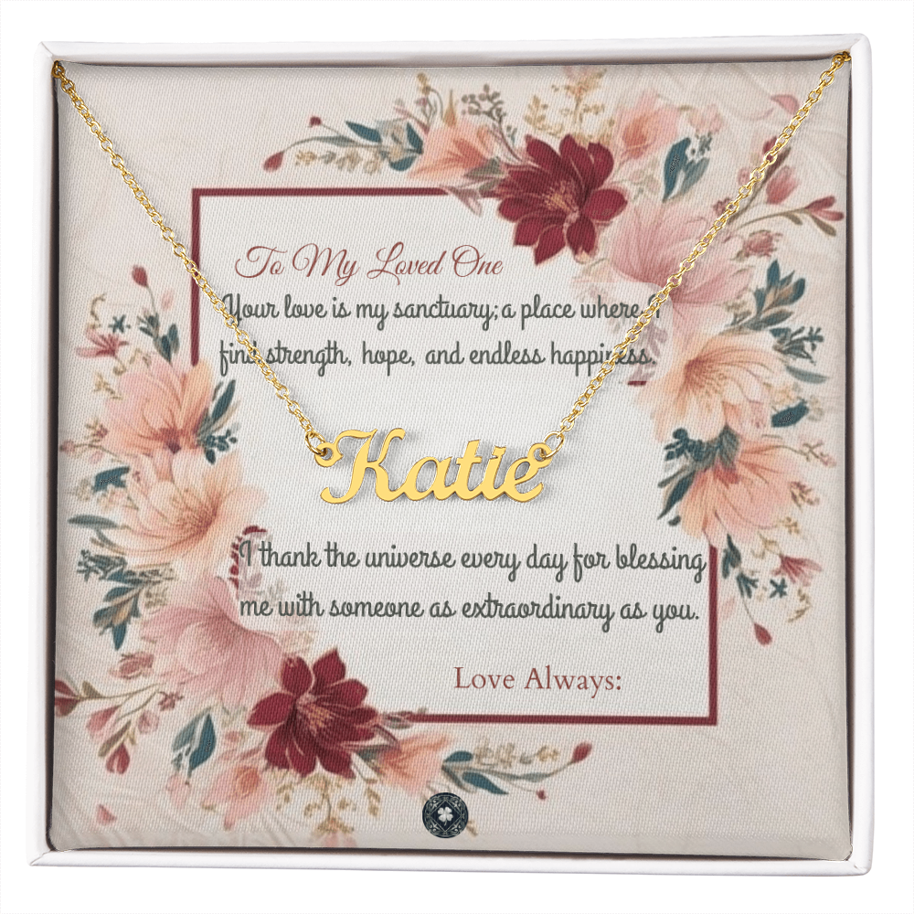 Horizontal Name Necklace: Darling