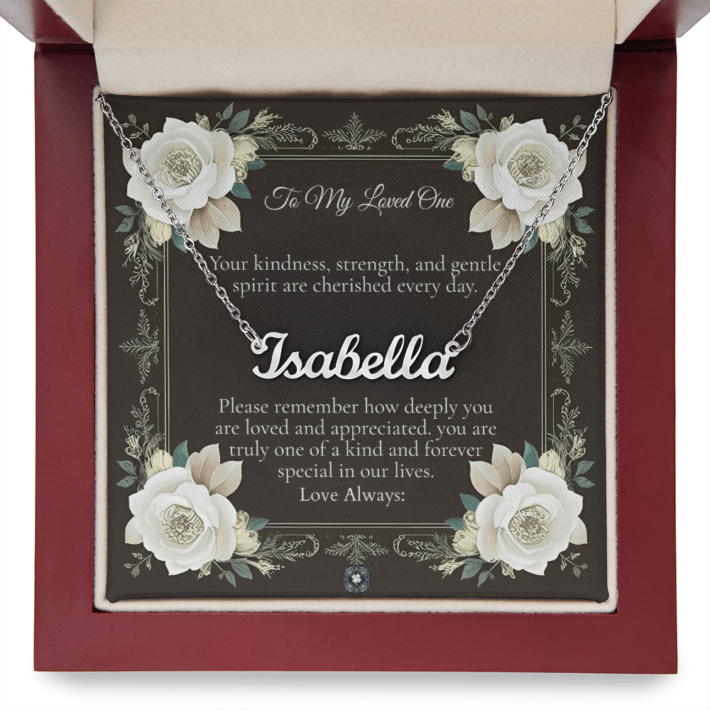 Horizontal Name Necklace: Angel