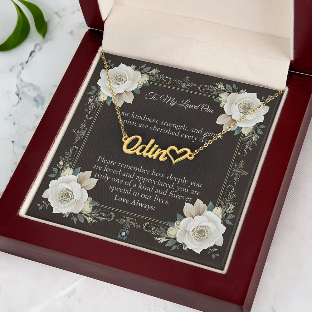 Heart & Name Necklace: Angel
