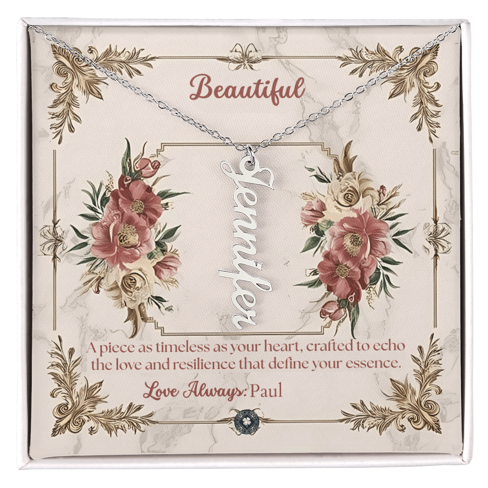 Vertical Name Necklace: Beautiful