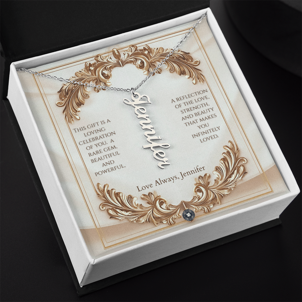 Vertical Name Necklace: Elegance
