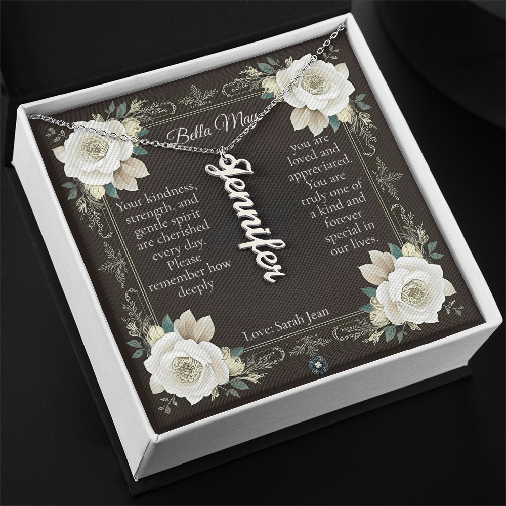 Vertical Name Necklace: Angel