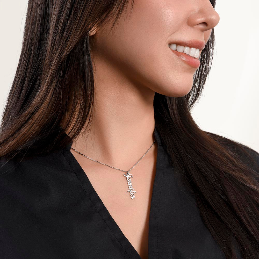 Vertical Name Necklace: Darling