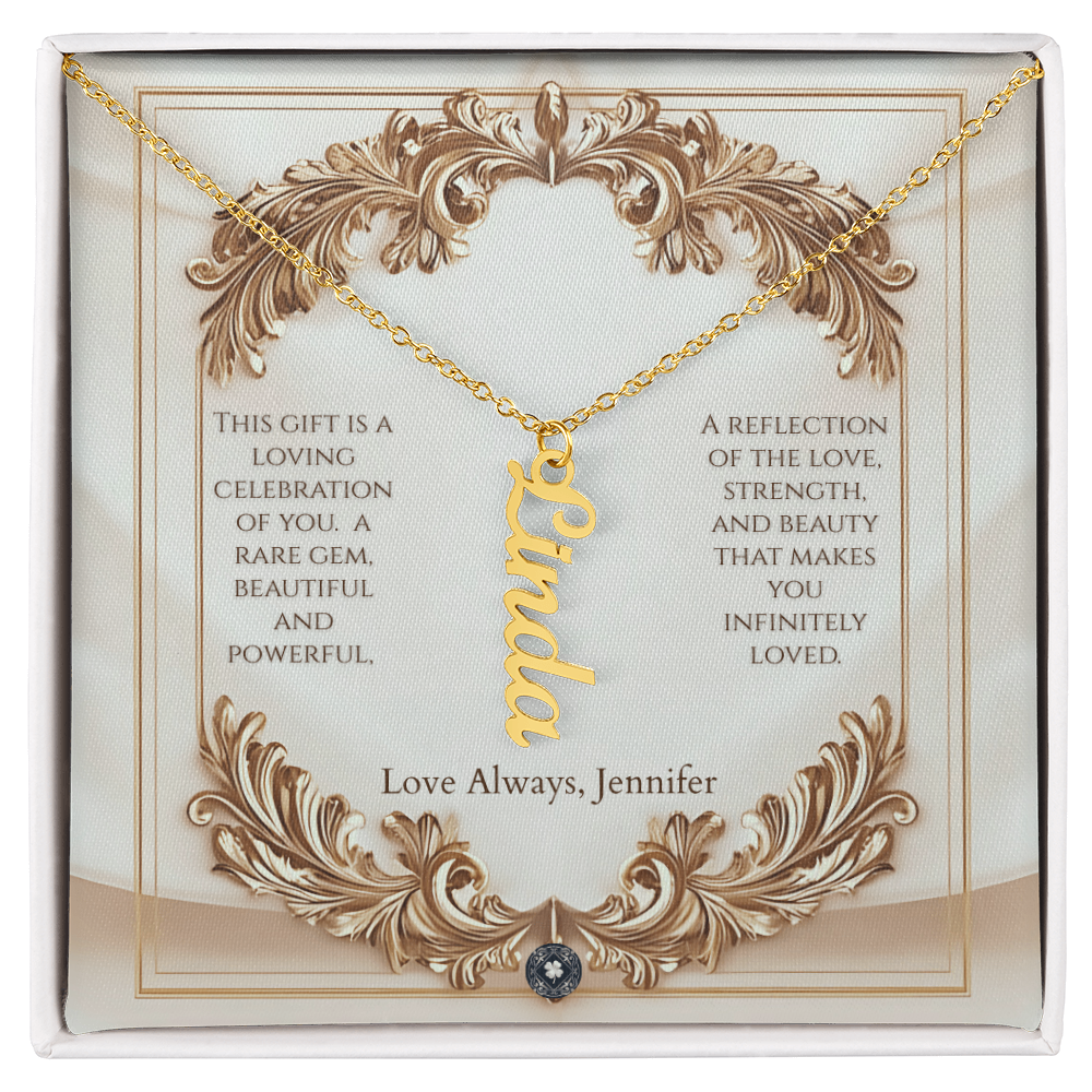 Vertical Name Necklace: Elegance