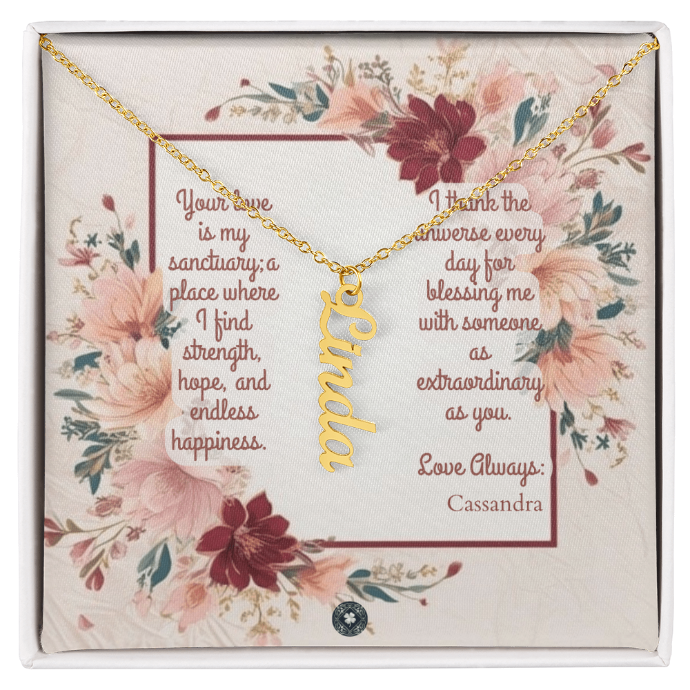 Vertical Name Necklace: Darling