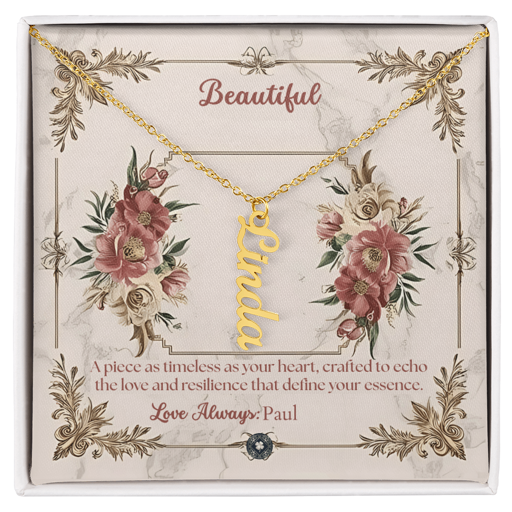 Vertical Name Necklace: Beautiful