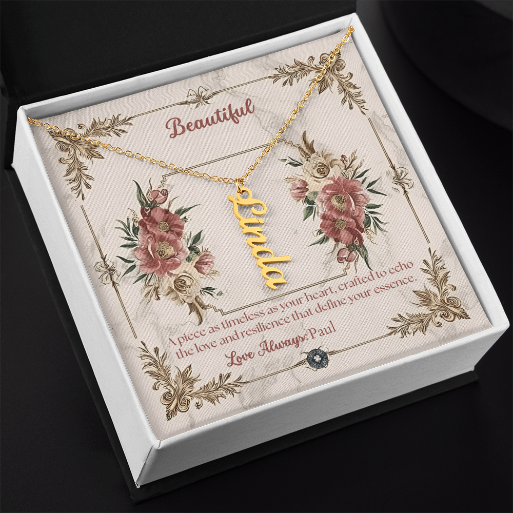 Vertical Name Necklace: Beautiful
