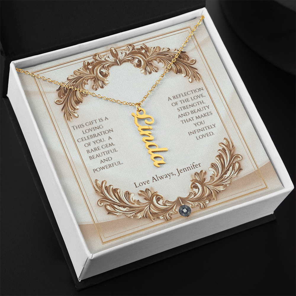 Vertical Name Necklace: Elegance