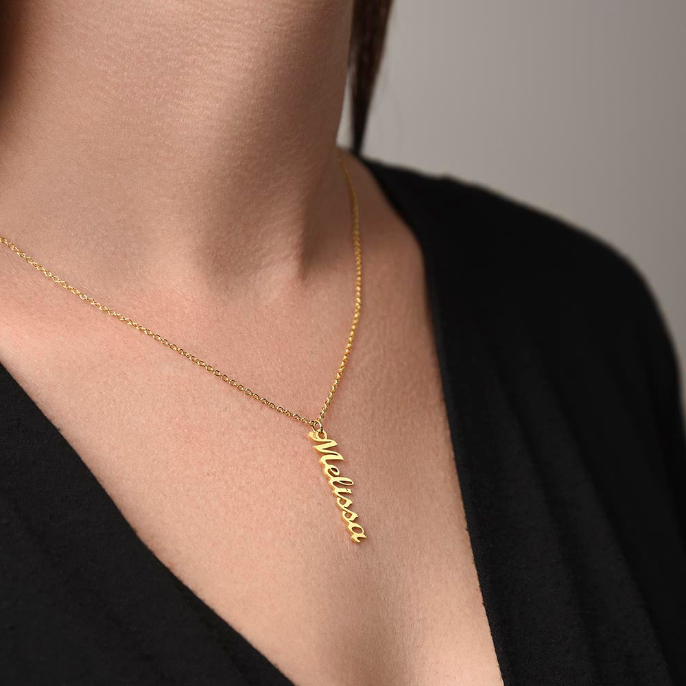 Vertical Name Necklace: Elegance