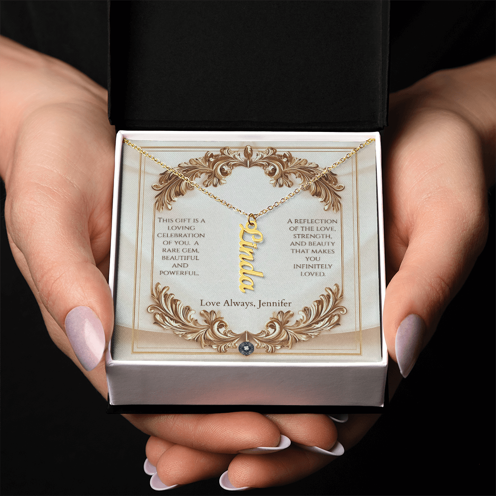 Vertical Name Necklace: Elegance