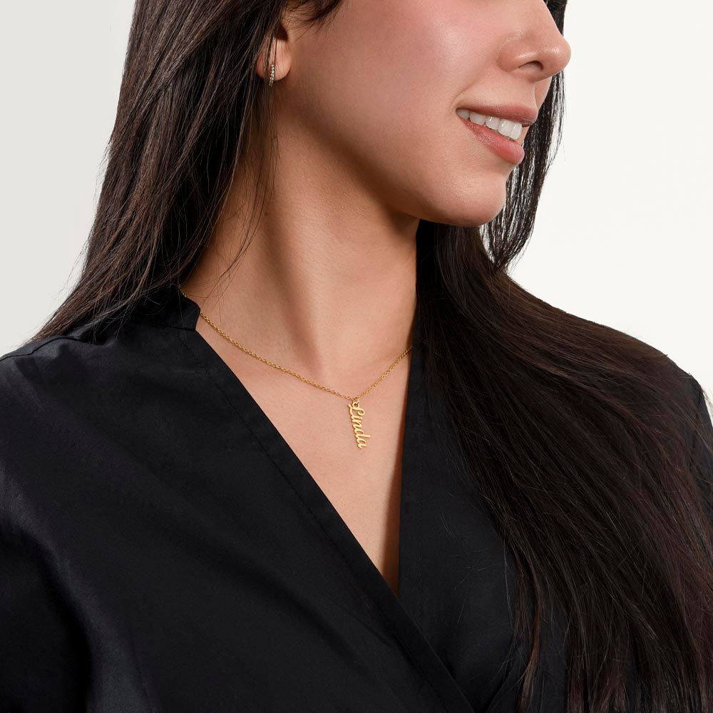 Vertical Name Necklace: Angel