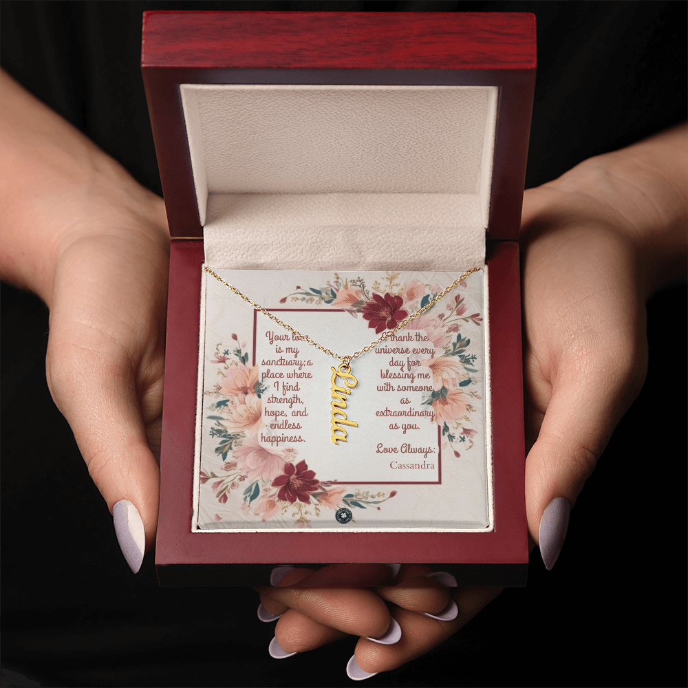 Vertical Name Necklace: Darling