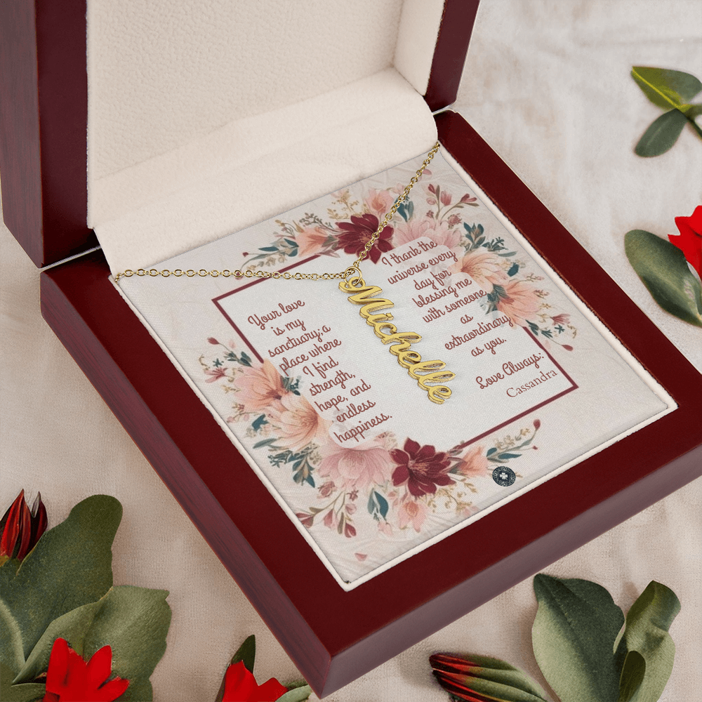 Vertical Name Necklace: Darling