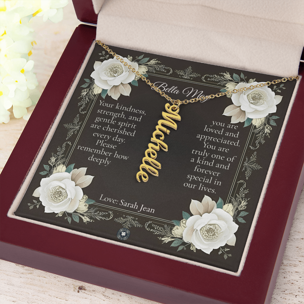Vertical Name Necklace: Angel