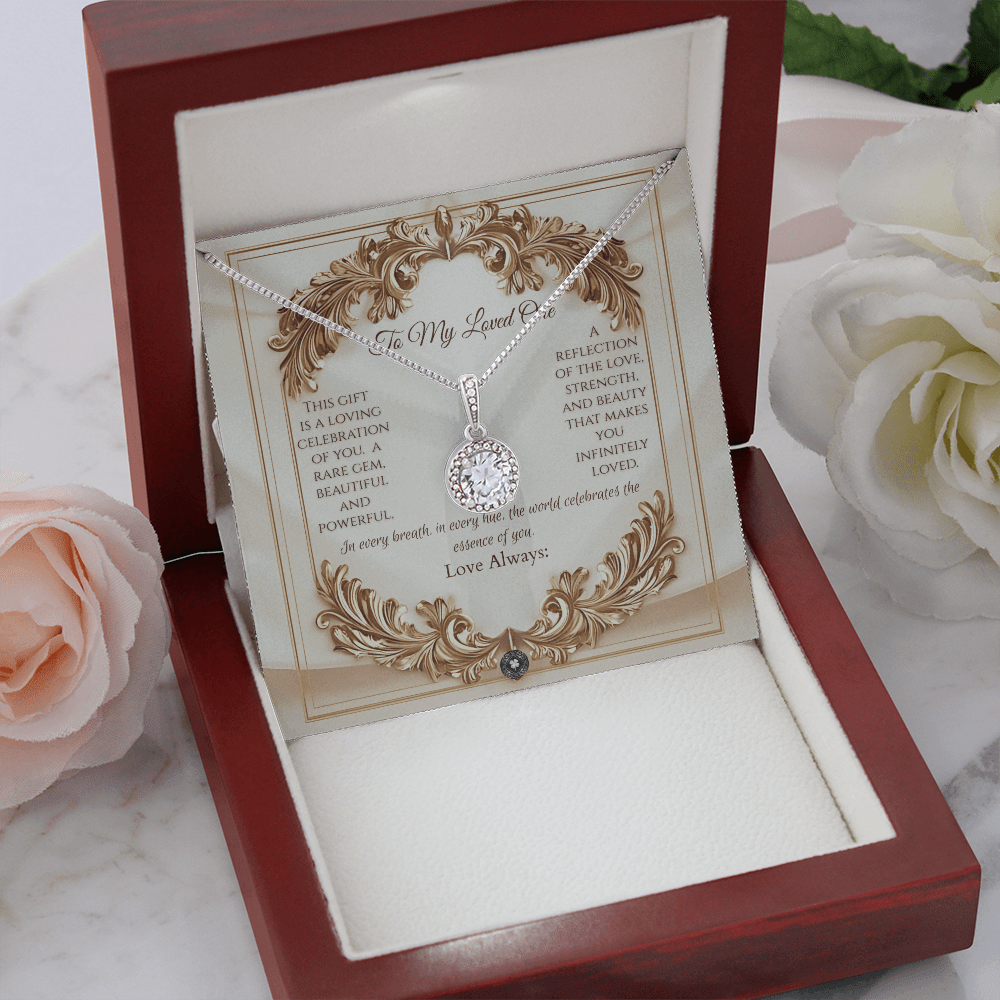 Eternal Hope Necklace: Elegance Jewelry Mahogany Style Luxury Box with LED The Silver Clover & Co.