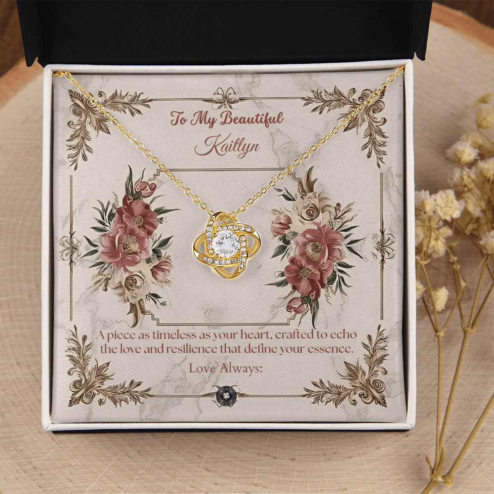 Love Knot Necklace: Beautiful Jewelry 18K Yellow Gold Two Tone Box The Silver Clover & Co.