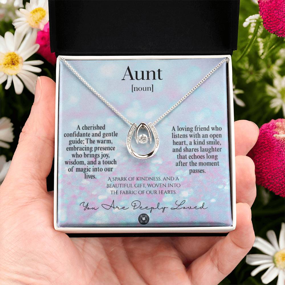 Lucky In Love Necklace: For Aunt Jewelry Snow Two Tone Box The Silver Clover & Co.