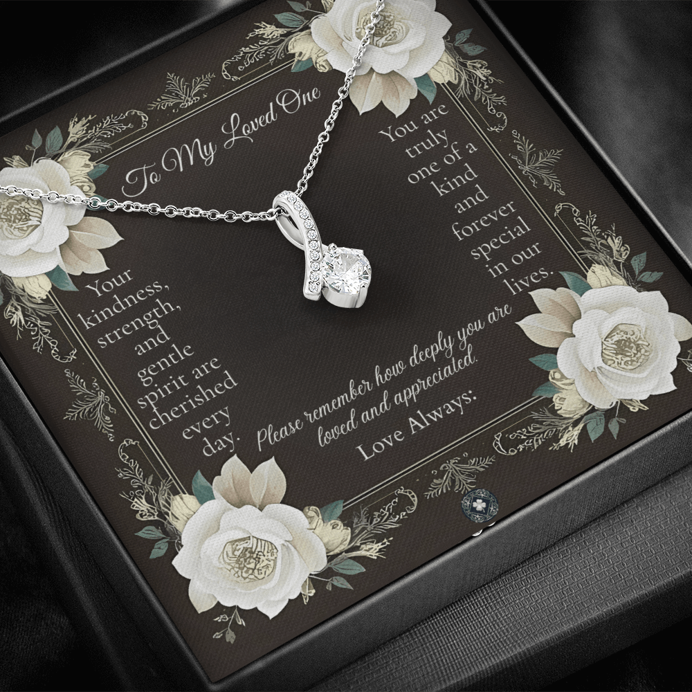 Alluring Beauty Necklace: Angel Jewelry 14k White Gold Mahogany Style Luxury Box with LED The Silver Clover & Co.