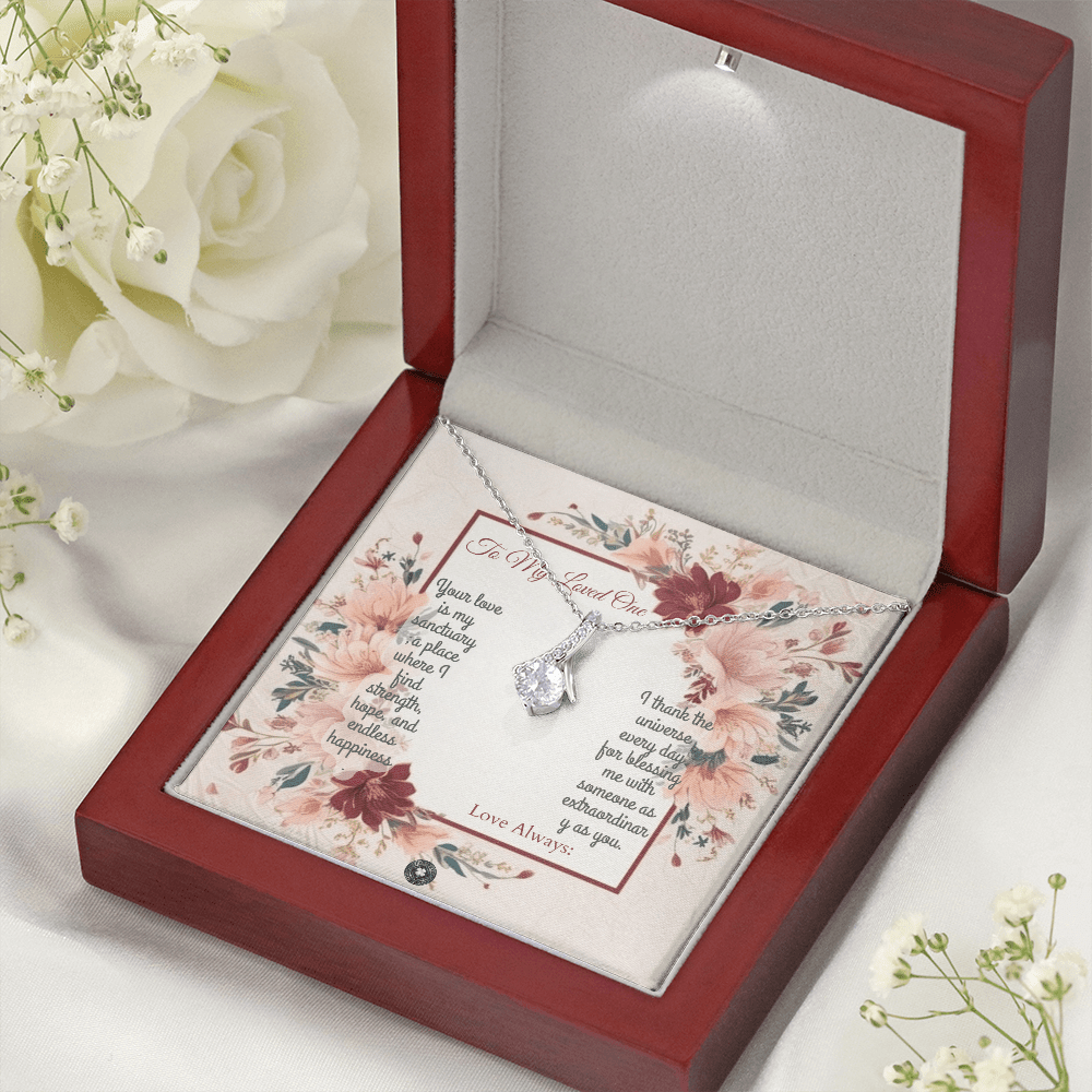 Alluring Beauty Necklace: Darling Jewelry 14k White Gold Mahogany Style Luxury Box with LED The Silver Clover & Co.
