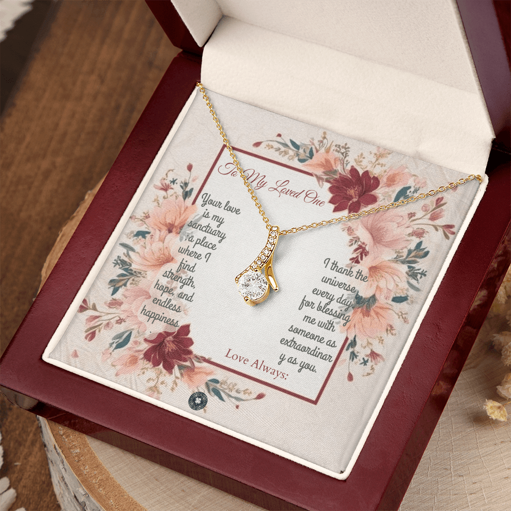 Alluring Beauty Necklace: Darling Jewelry 18K Yellow Gold Mahogany Style Luxury Box with LED The Silver Clover & Co.