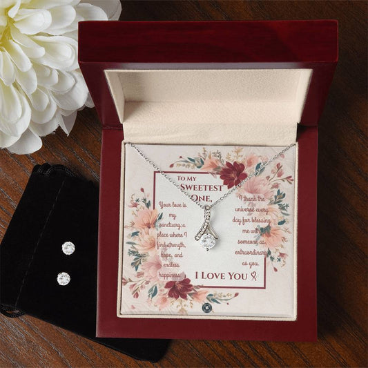 Alluring Beauty Necklace & Earring Set: Darling Jewelry Two Tone Box The Silver Clover & Co.