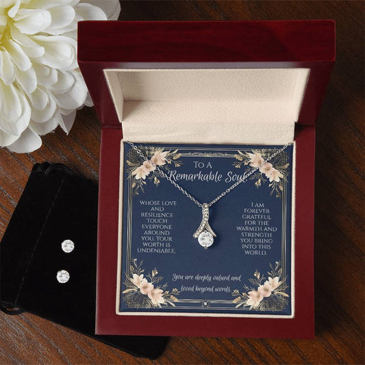 Alluring Beauty Necklace & Earring Set: Princess Jewelry Two Tone Box The Silver Clover & Co.