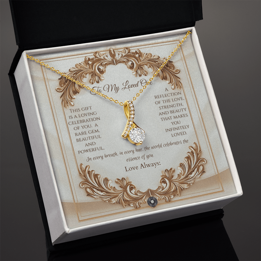 Alluring Beauty Necklace: Elegance Jewelry 18K Yellow Gold Two Tone Box The Silver Clover & Co.