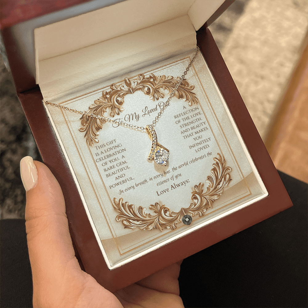 Alluring Beauty Necklace: Elegance Jewelry 18K Yellow Gold Mahogany Style Luxury Box with LED The Silver Clover & Co.