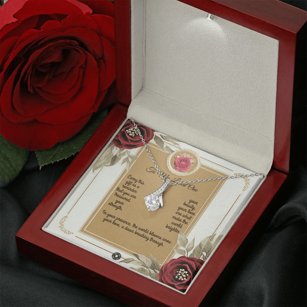 Alluring Beauty Necklace: Queen Jewelry 18K Yellow Gold Mahogany Style Luxury Box with LED The Silver Clover & Co.