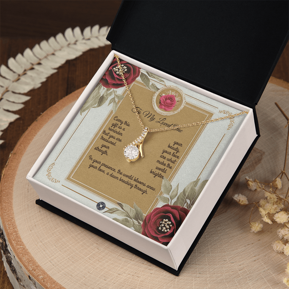 Alluring Beauty Necklace: Queen Jewelry 18K Yellow Gold Mahogany Style Luxury Box with LED The Silver Clover & Co.