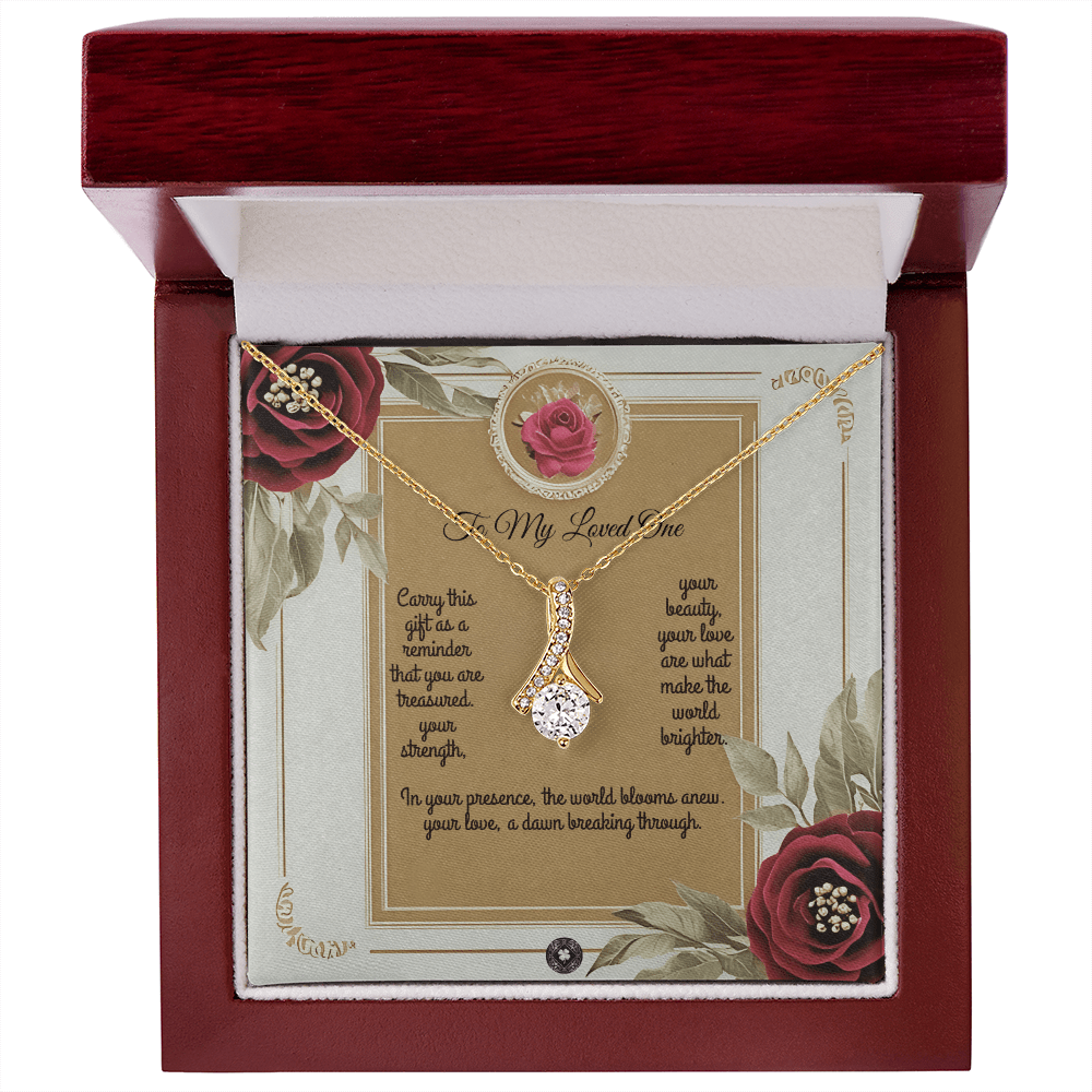 Alluring Beauty Necklace: Queen Jewelry 18K Yellow Gold Mahogany Style Luxury Box with LED The Silver Clover & Co.