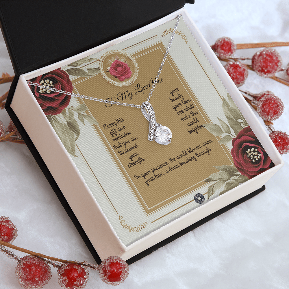 Alluring Beauty Necklace: Queen Jewelry 18K Yellow Gold Mahogany Style Luxury Box with LED The Silver Clover & Co.