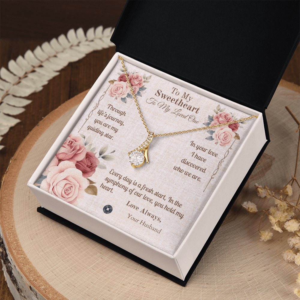 Alluring Beauty Necklace: Sweetheart Jewelry 18K Yellow Gold Two Tone Box The Silver Clover & Co.