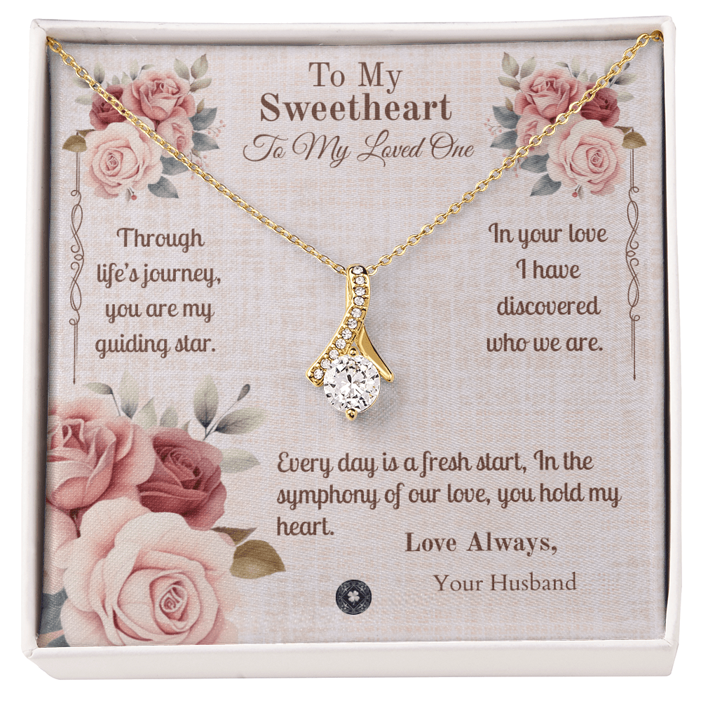 Alluring Beauty Necklace: Sweetheart Jewelry 18K Yellow Gold Two Tone Box The Silver Clover & Co.