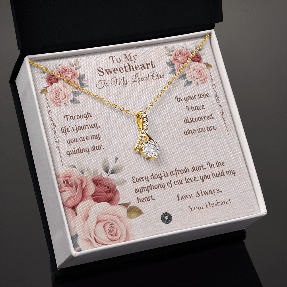Alluring Beauty Necklace: Sweetheart Jewelry 18K Yellow Gold Two Tone Box The Silver Clover & Co.