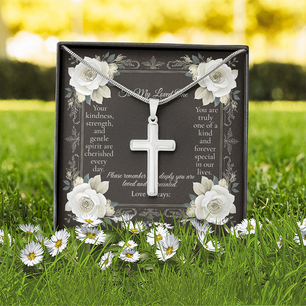 Artisan Cross Necklace: Angel Jewelry Mahogany Style Luxury Box with LED The Silver Clover & Co.