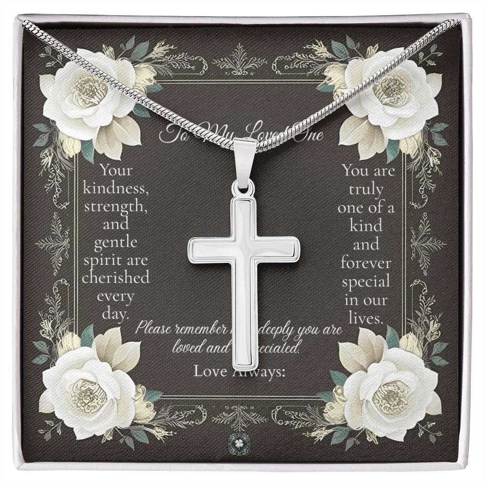 Artisan Cross Necklace: Angel Jewelry Two Tone Box The Silver Clover & Co.