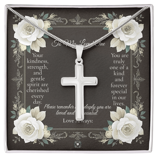 Artisan Cross Necklace: Angel Jewelry Two Tone Box The Silver Clover & Co.