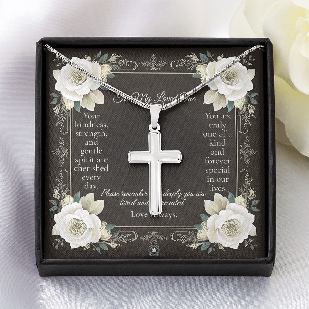 Artisan Cross Necklace: Angel Jewelry Two Tone Box The Silver Clover & Co.