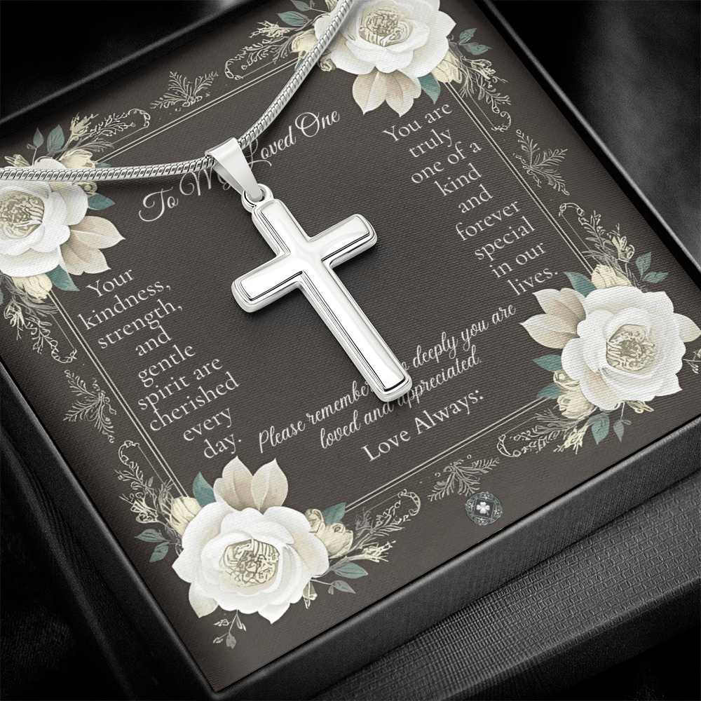 Artisan Cross Necklace: Angel Jewelry Two Tone Box The Silver Clover & Co.