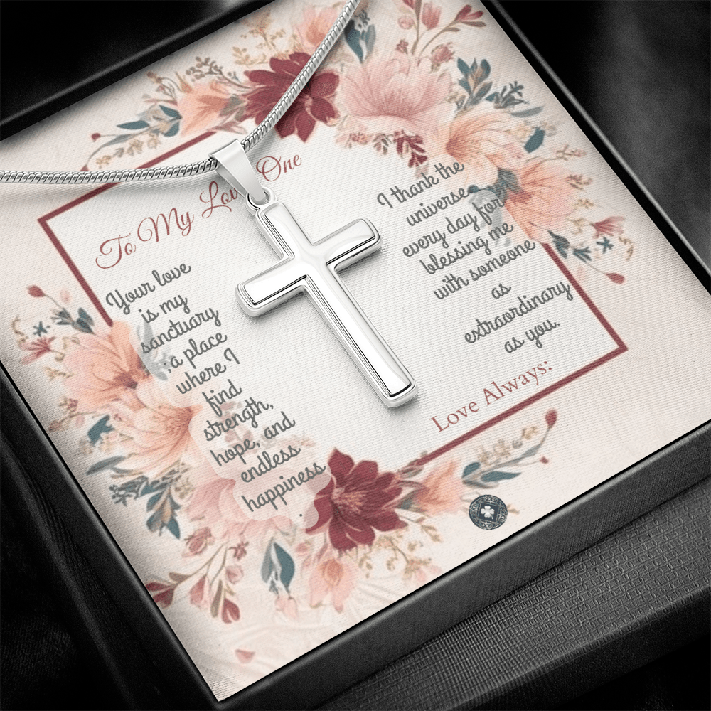 Artisan Cross Necklace: Darling Jewelry Two Tone Box The Silver Clover & Co.