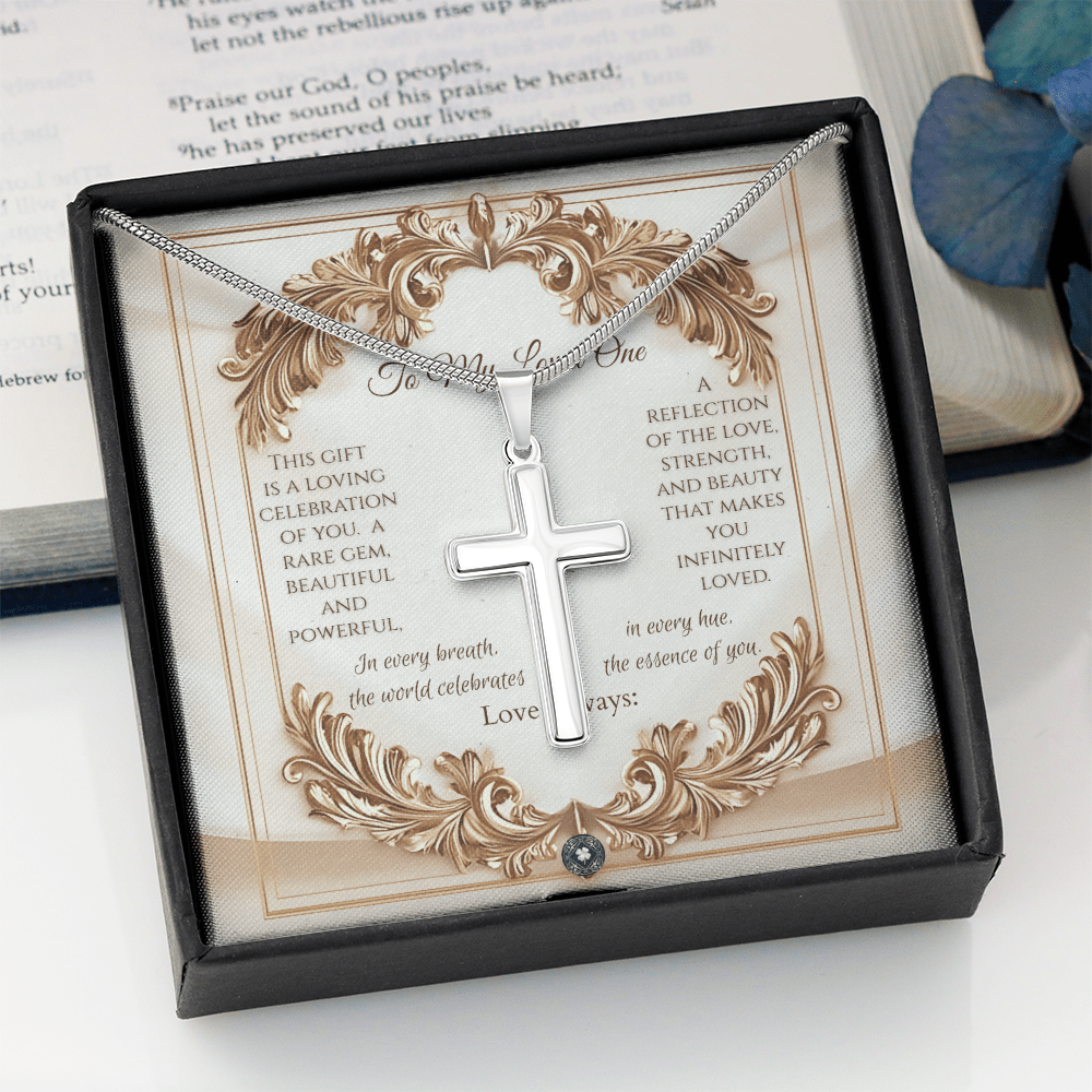 Artisan Cross Necklace: Elegance Jewelry Two Tone Box The Silver Clover & Co.