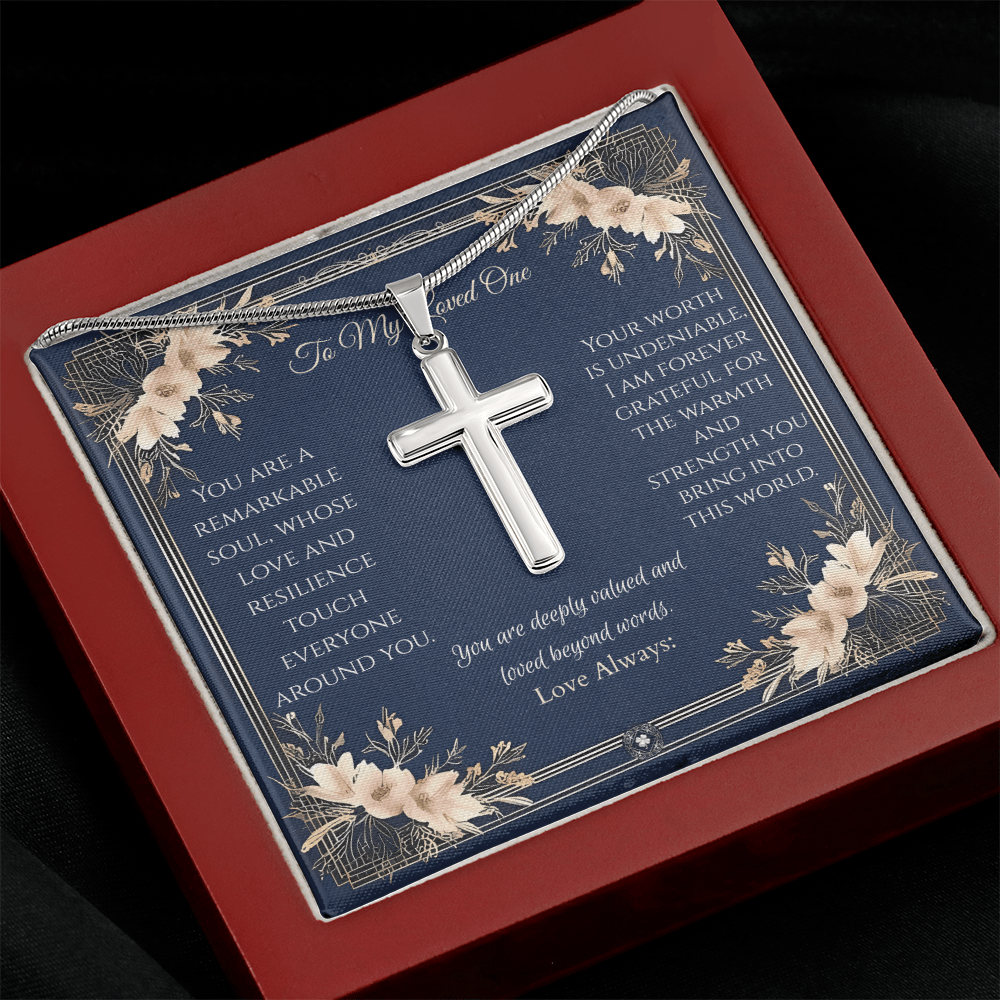 Artisan Cross Necklace: Princess Jewelry Mahogany Style Luxury Box with LED The Silver Clover & Co.