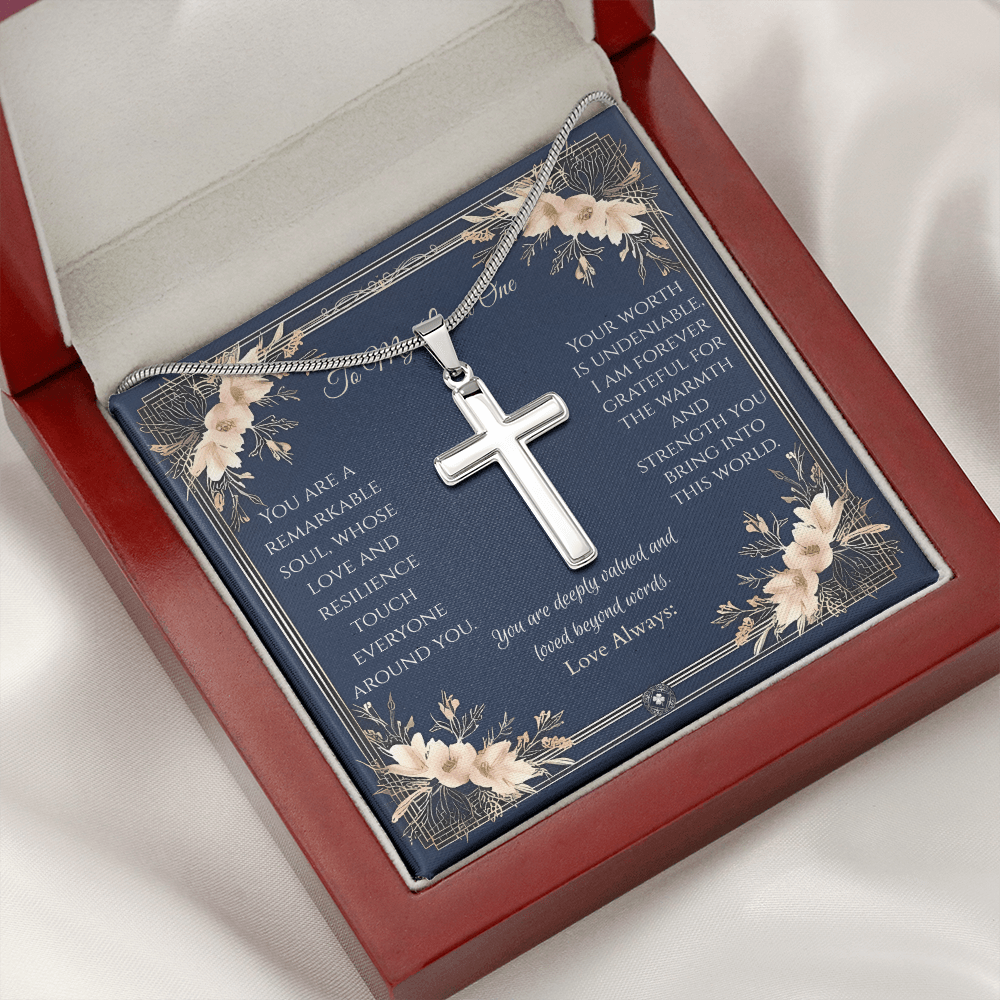 Artisan Cross Necklace: Princess Jewelry Mahogany Style Luxury Box with LED The Silver Clover & Co.
