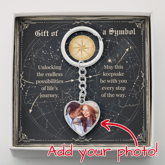 Custom Photo Upload Heart Keychain: Sky Map